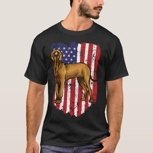 American Flag Brown Great Dane 4th Of July USA Tシャツ (正面)