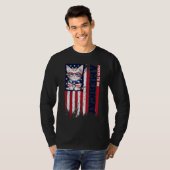 American Flag Cat 4th of July Kitten Patriotic Pet Tシャツ (正面フル)