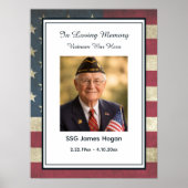 American Flag Celebration of Life Photo Funeral ポスター (正面)