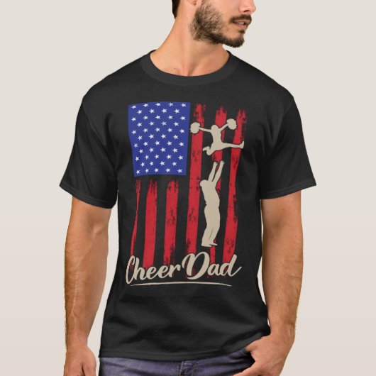 American Flag Cheer Dad 4th of July Patriotic Prou Tシャツ (正面)