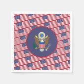 American Flag & Coat of Arms, United States スタンダードカクテルナプキン (正面)