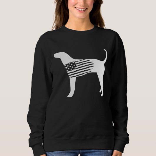 American Flag Coonhound For Plott Bluetick Redbone スウェットシャツ (正面)
