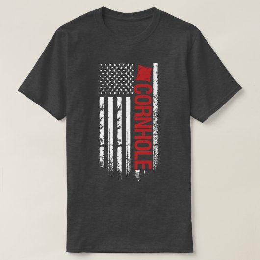 American Flag cornhole USA Patriotic Father's Day  Tシャツ (デザイン正面)