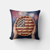 American Flag Crust on a Cherry Pie クッション (正面)