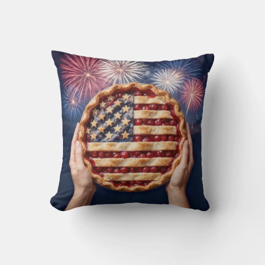 American Flag Crust on a Cherry Pie クッション (正面)