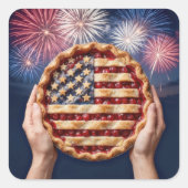 American Flag Crust on a Cherry Pie スクエアシール (正面)