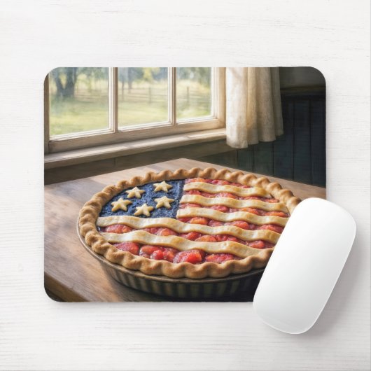 American Flag Crust On Homemade Pie マウスパッド (マウス)