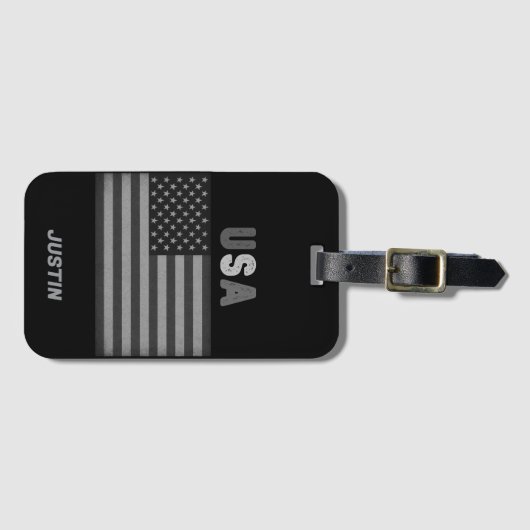 American Flag Custom Name ラゲッジタグ (正面横)