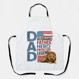 American Flag Dad Lion Patriotic エプロン