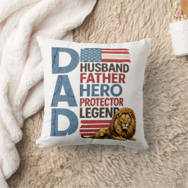 American flag Dad Lion Patriotic  クッション
