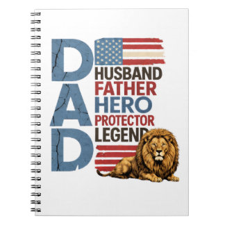 American Flag Dad Lion Patriotic ノートブック