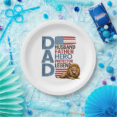 American flag Dad Lion Patriotic ペーパープレート (パーティー)