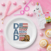 American flag Dad Lion Patriotic ペーパープレート (パーティー)