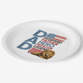 American flag Dad Lion Patriotic ペーパープレート (アングル)