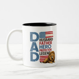 American flag Dad Lion Patriotic Mug ツートーンマグカップ