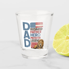 American flag Dad Lion Patriotic Shot glass ショットグラス