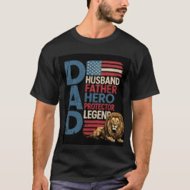 American flag Dad Lion Patriotic  Tシャツ