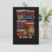 American Flag Dad Lion PatrioticFlat Greeting Card カード (スタンド正面)