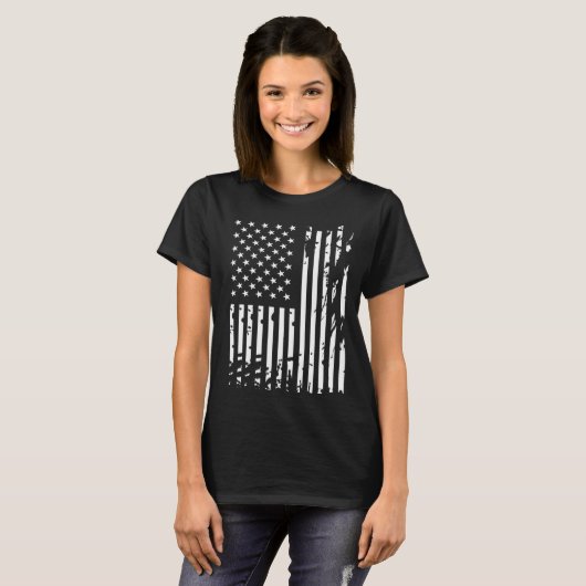 American Flag DayRotcho Distressed USA Flag for US Tシャツ (正面フル)