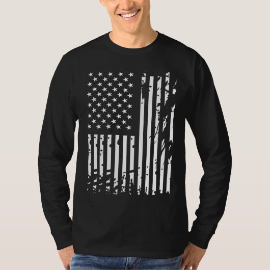 American Flag DayRotcho Distressed USA Flag for US Tシャツ (正面)