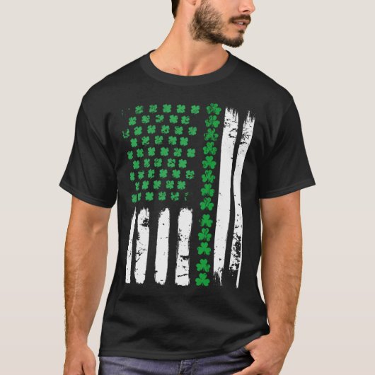 American Flag DayShamrock USA Flag St Patick s day Tシャツ (正面)