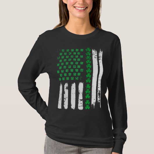 American Flag DayShamrock USA Flag St Patick s day Tシャツ (正面)