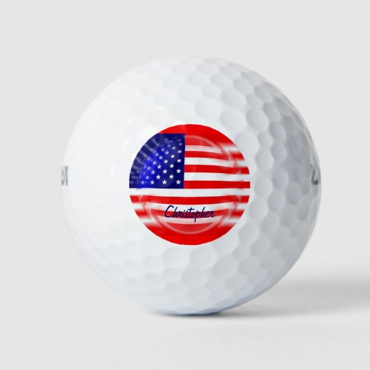 American Flag Design ゴルフボール (正面)