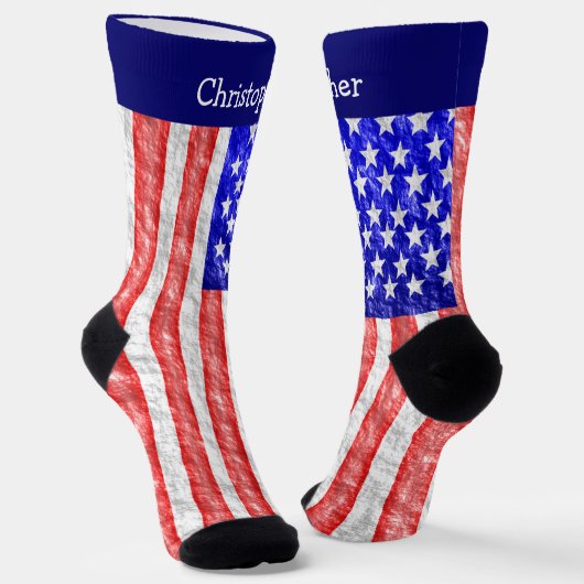 American Flag Design ソックス (傾斜あり)