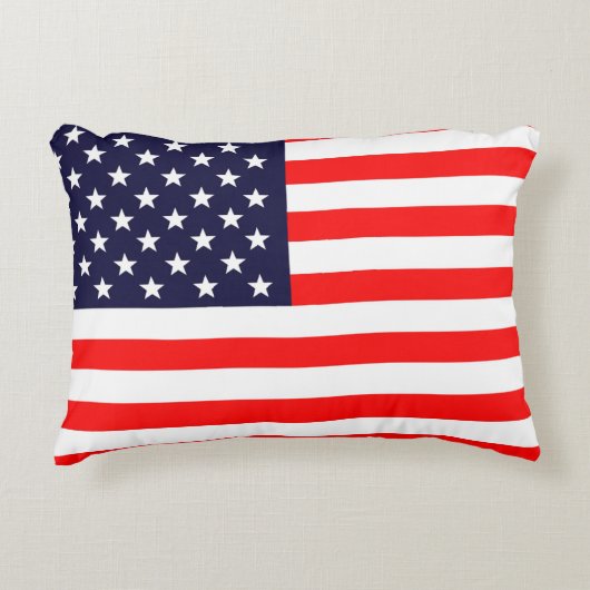 American Flag Designed Pillow アクセントクッション (正面)