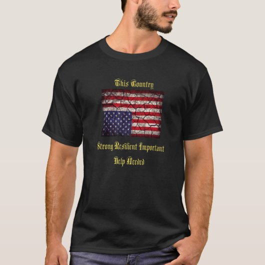 American Flag Distress Upside Down Patriot Pavemen Tシャツ (正面)