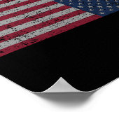 American Flag Distress Upside Down United States U ポスター (角)
