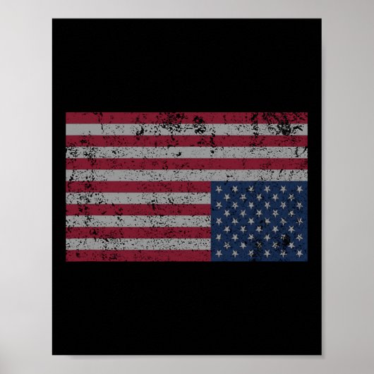 American Flag Distress Upside Down United States U ポスター (正面)
