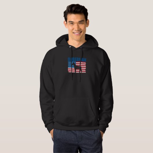 American Flag Doberman Premium パーカ (正面フル)