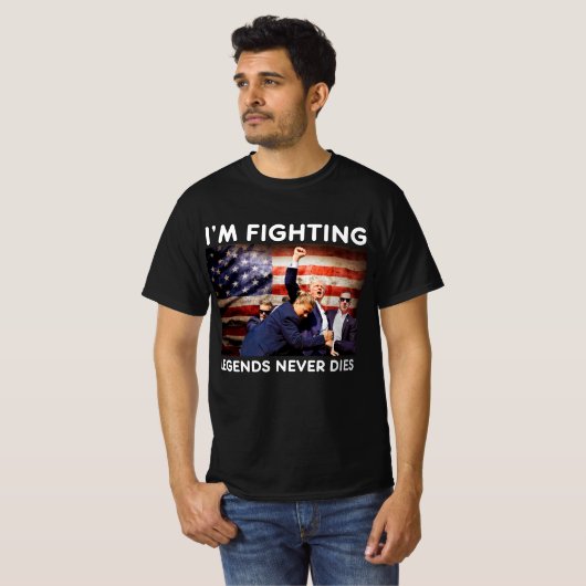 American Flag Donald Trump Fighting Lover Support Tシャツ (正面フル)