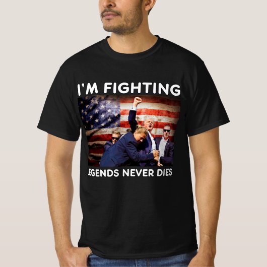 American Flag Donald Trump Fighting Lover Support Tシャツ (正面)