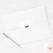 American Flag Dragonfly Patriotic 4th of July Red ハートシール (封筒)