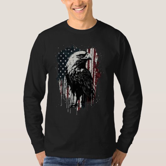 American Flag Eagle 4th Of July Independence Day P Tシャツ (正面)