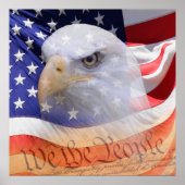 American Flag Eagle Declaration Independence  ポスター (正面)
