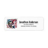 American Flag Fishing Address Label ラベル (正面)