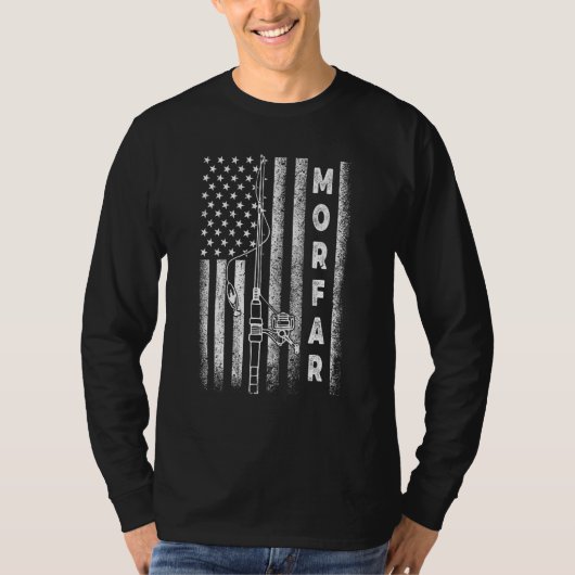American Flag Fishing Morfar Tシャツ (正面)