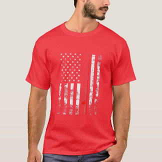 American Flag Fishing Rod Usa Patriotic Gift 64  Tシャツ