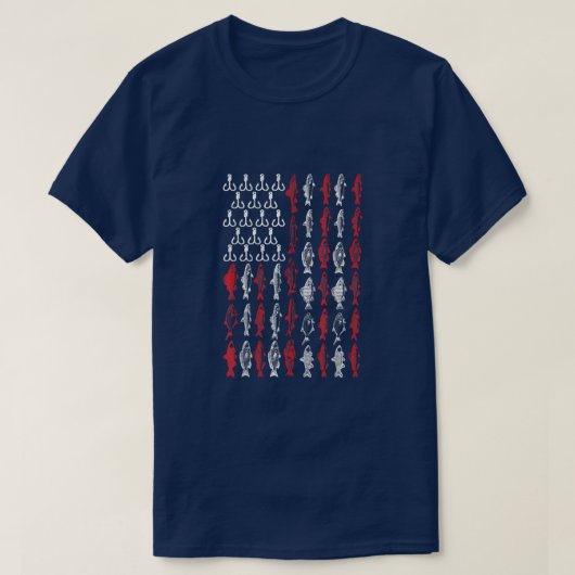 American Flag Fishing T shirt, Bass Pro Fish 4th O Tシャツ (デザイン正面)