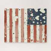 American Flag Folk Art Puzzle ジグソーパズル (横)