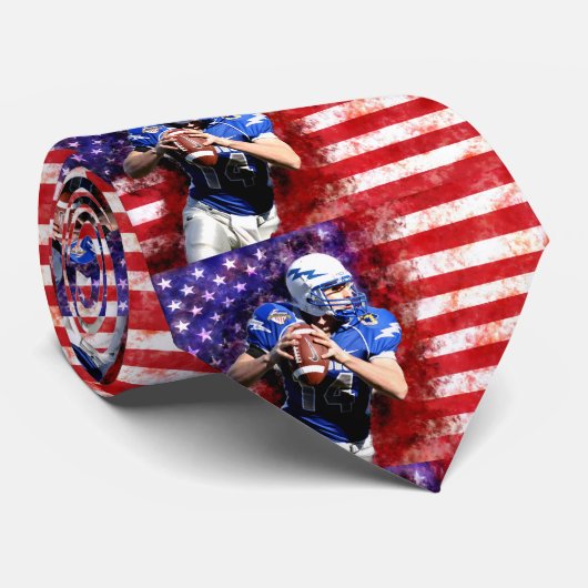 American Flag Football Patriotic Neck Tie ネクタイ (ロール)