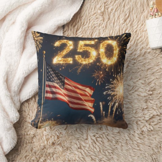 American Flag for 250th Birthday Party クッション (ブランケット)