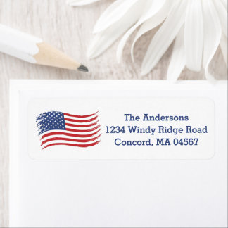 American Flag Fourth of July Address ラベル