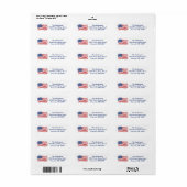 American Flag Fourth of July Address ラベル (フルシート)