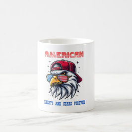 American Flag Freedom Cool Bald Eagle on  コーヒーマグカップ