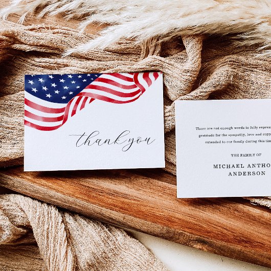 American Flag Funeral Thank You Cards サンキューカード