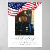 American Flag Funeral Welcome Sign Poster  ポスター (正面)